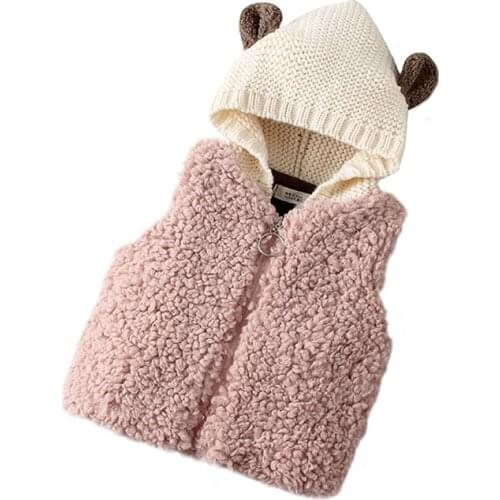 0-4 year baby girl clothing autumn winter casual Solid cartoon kid children girl clothing jacket outerwear coat baby girl vest
