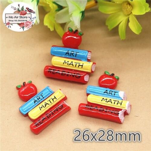 10PCS Resin back-to-school season Flat back Cabochon Art Supply Decoration Charm Craft DIY Accessories