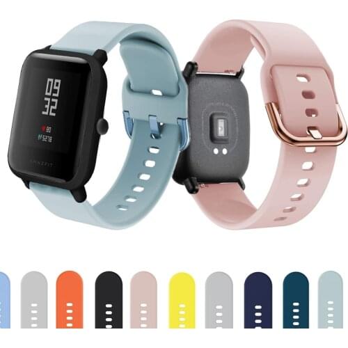 20mm watch Strap for Amazfit GTS 2 Bip strap Youth Wearable Silicone Wrist Watch Band Bracelet Huami Amazfit Bit GTR 42mm GTS 2