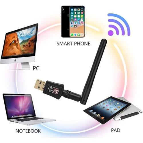 AC 600M Faster Wireless WIFI USB adapter Dual Band Wireless USB Dongle Antenna Network Adapter for Tablet Laptop Destop PC