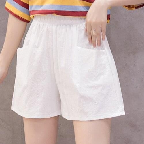 Womans Short High Waist Linen Loose Casual Thin Shorts Women Clothing Pocket Wide Leg Linen Sport Short Outdoor Short Femme