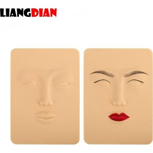 1PC 3D Silicone Permanent Makeup Tattoo Training Practice Fake Skin Face Eyes Blank For Microblading Tattoo Machine Beginner