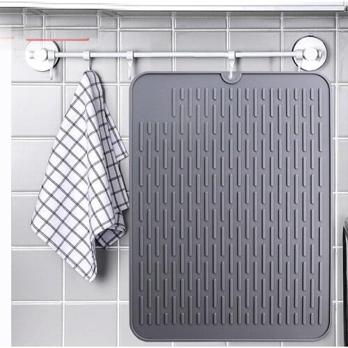 Silicone 40*30Cm Square Dish Drying Mat Heat Resistant Draining Tableware Dishwaser Durable Drain Pad Dinnerware Tool