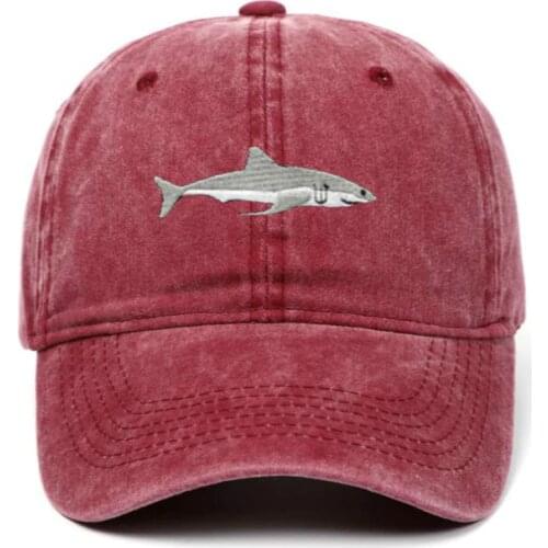 Stitched shark snapback man cap baseball cap hip hop embroidery curved strapback dad hat summer fish sun hat cap