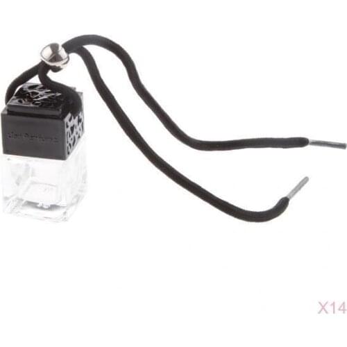 14Pcs Glass Perfume Bottle Car Air Empty Hanging Bottle Diffuser Gadget Multi Uses for Home Car Office Travel 5ml