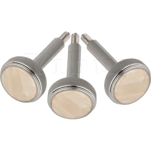 Yibuy 3pcs Euphonium Valve Finger Button Brass Nickel Plated Replacement Part