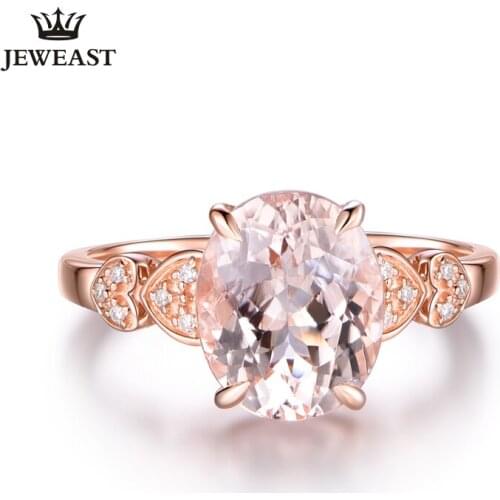 ML Natural Morgan Stone 18K Pure Gold 2020 New Hot Selling Top Ring Women Heart Shape Ring For Ladies Woman Genuine Jewelry