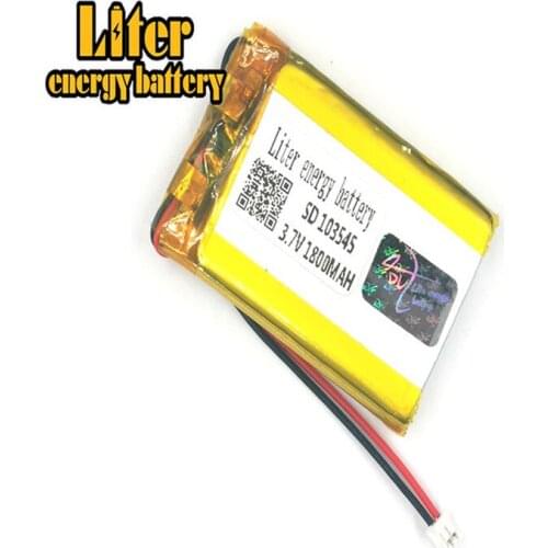 1.5MM 2pin connector 103545 3.7v 1800mah Rechargeable Li Polymer Battery LiPo Battery e-books GPS PDA Car recorder