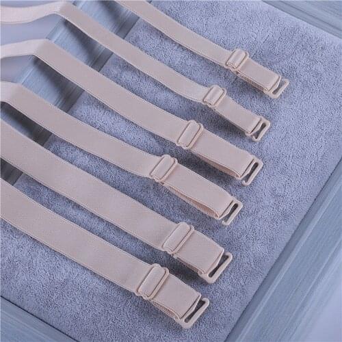 1 Pair Adjustable Bra Ladies Shoulder Straps Women Bra Strap Black Elastic Fabric Hook Intimates Accessories 1.2cm 1.5cm Width