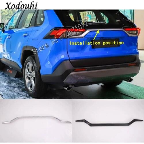 For Toyota Rav4 2019 2020 2021 Car Sticker Styling Back Tail Rear Up Door Tailgate Frame Plate Trim Lamp Trunk Hoods Parts 1pcs
