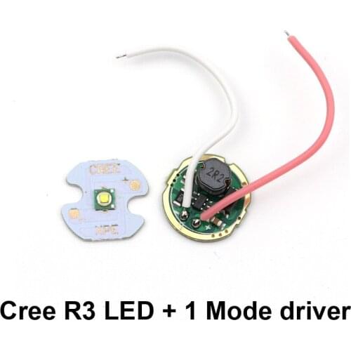 16mm 3W XPE R3 LED Chip diode Lamp LED Emitter + 15.3mm LED driver board Flashlight Driver Circuit Board Torch Accessory