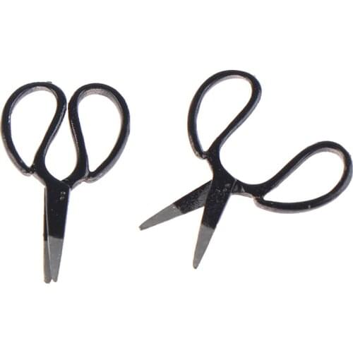2Pcs 1:12 Scale Dollhouse Miniature Scenes Hair Cutting Scissors Model Furniture Toys