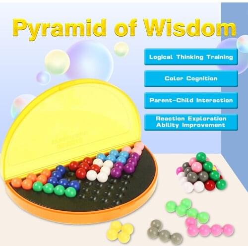 3D Puzzle IQ Pearl Logical Mind Game 178 Challenges Pyramid Plate Toy Beads Intellectual Development Educational Game Kids Toys