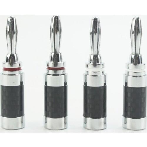 4 PCS Audio Speaker Cable Screw Locking Banana Plug Audio Jack Connector