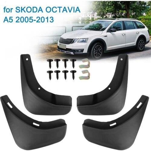 4 PCS for SKODA OCTAVIA A5 2005-2013 Car Accessories Splash Guards Front Rear Fender Mudguards Car Mud Flaps