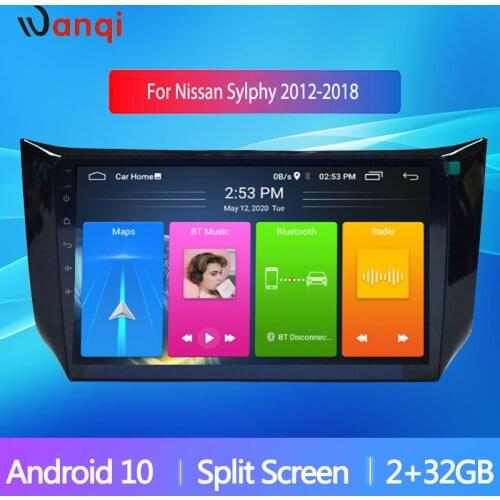 10inch Car Radio Android10 for Nissan Sylphy B17 Sentra 2012 2013-2018 Auto Vedio GPS Navigation Stereo Head Unit Frame NO DVD