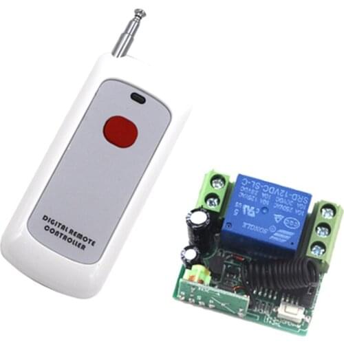DC 12V 10A 1CH 1 CH Wireless Remote Control Light Switch RF Remote Transmitter Receiver Compatible 315/433Mhz