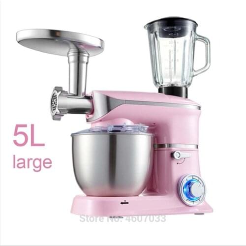 5L large bowl 6-speed Household Kitchen chef Electric Food Stand Mixer Egg Whisk Dough Cream Blender juicer meat grinder mincer