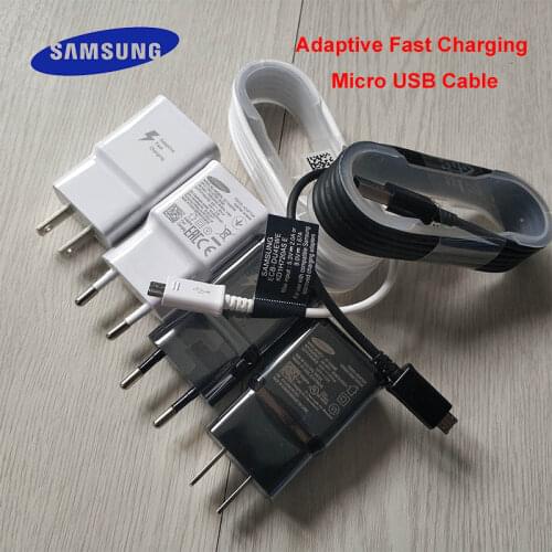 Samsung Fast Charger EU US Plug Adapter 9V 1.67A Quick Charge 1.5M Micro USB Cable For Galaxy S6 S7 Edge A3 A5 A7 2016 Note 4 5