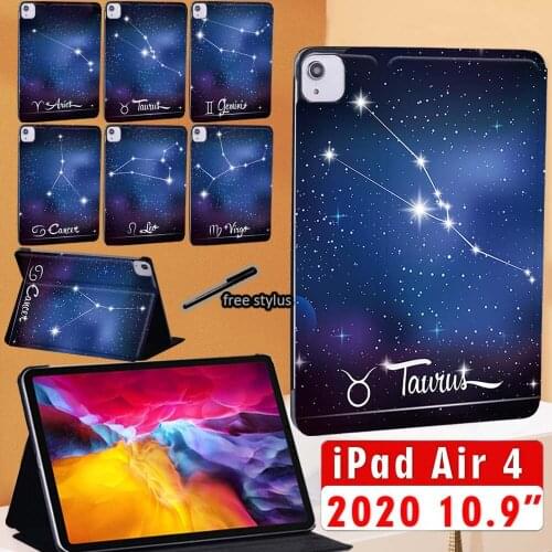 Case for IPad Air 4 2020 10.9 Inch PU Leather Tablet Stand Folio Cover A2072 A2316 A2324 A2325 Protective Shell Cover