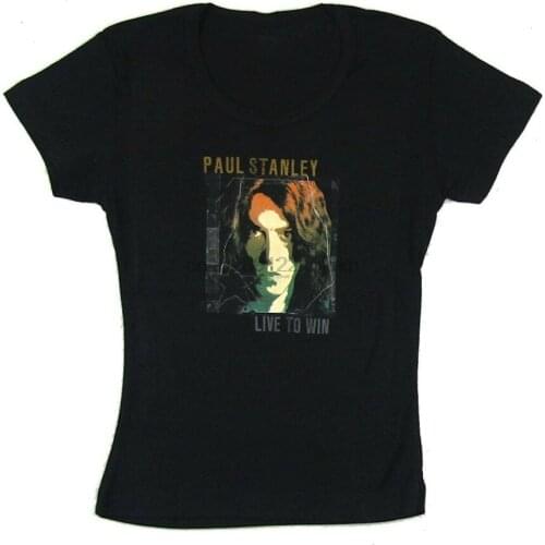 Paul Stanley Live To Win Girls Juniors Black T Shirt New Merch Kiss Custom Print Tee Shirt