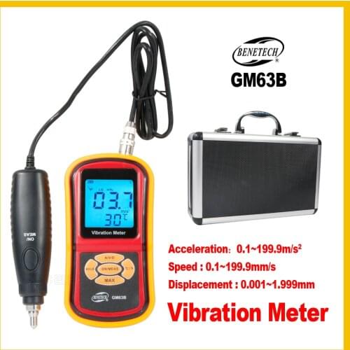 BENETECH Digital Vibration Meter hand held vibration monitoring equipment Visually display measurement value GM63B-BENETECH