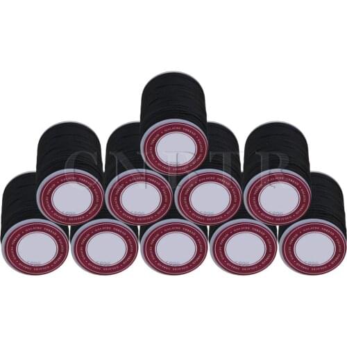 CNBTR 10 Pieces Black 0.5mm Waxed Polyester Round Braided Leather Sewing Thread Cord