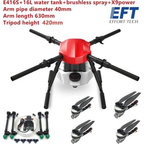 EFT E410S E416S Agricultural spray drone frame 40MM pipe diameter belt Hobby w ing X9 Power System