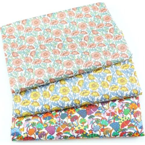 50*160CM Floral Mushroom Printed Cotton Fabric Handmade Materials For Baby Romper Kids Clothes Tablecloth Bedding Set Making DIY