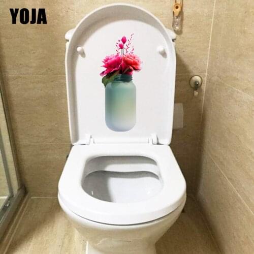 YOJA 10.4X23.8CM Delicate And Lovely Flowers House Decoration Wall Sticker WC Toilet Decal T1-1856