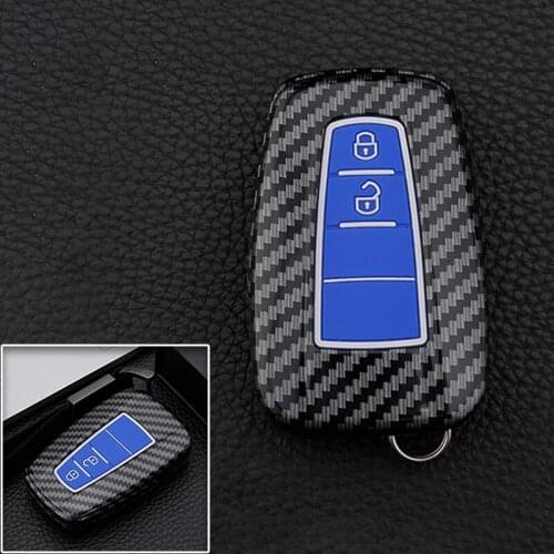 Carbon Car key Cover Key Case For Toyota CHR C-HR Camry Avalon Corolla RAV4 Prius Land Cruiser Prado 2018 2019 2020 Accessories
