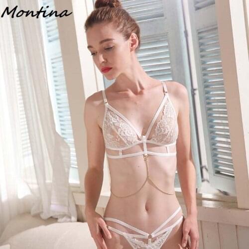 Lingerie Set Transparent Bra Thong Set Deep V Wire Free Seamless Unlined Clearance See Through Sexy Lingere Sexy Ultra Thin Bra