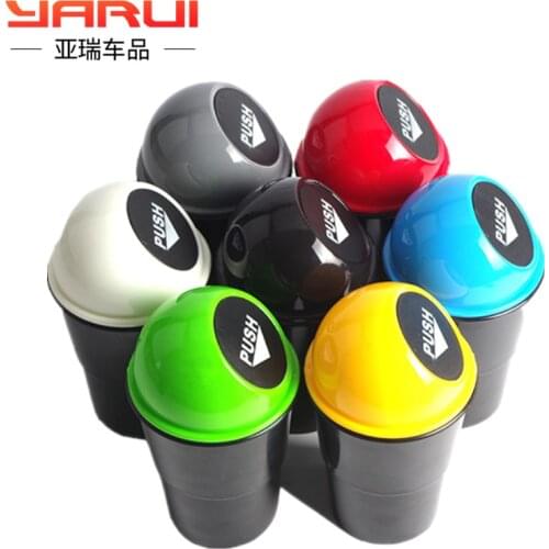 Round car with garbage bucket cover box door trash fashion Creative water cup rack storage