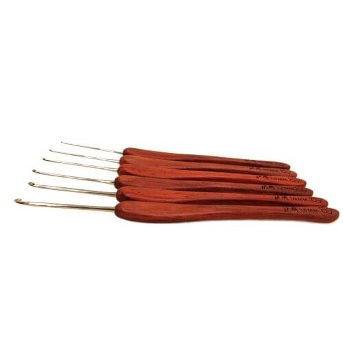 Crochet hook Red sandalwood wood handle complete set household knitting tools Anti-skid upgraded version Wool sweater needle