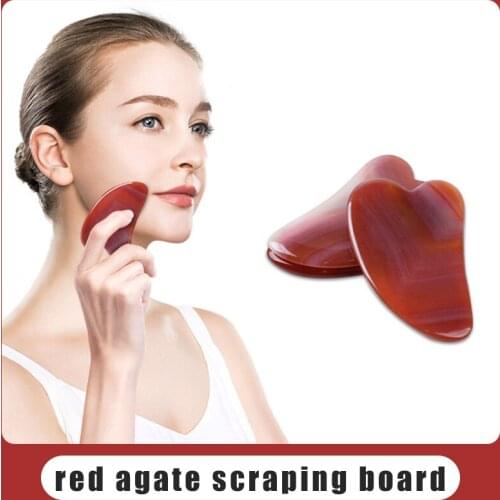 Natural Jade Gua sha Stone Board Massage red onyx Guasha Plate Jade Face Massager Scrapers Tools For Face Neck Back Body