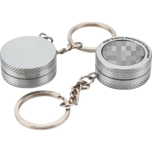 Mini 2-layer maple leaf pattern Tobacco Grinder Herb Weed Grinder Keychain Smoke Grinder Metal Tobacco Gadgets