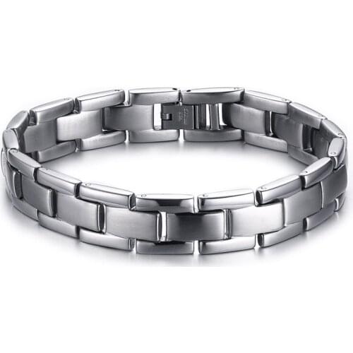Mens Bracelet Stainless Steel Silver Color Father Boyfriend Best Birthday Gifts