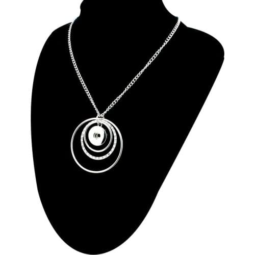 New Trendy Ethnic Style Three Loop Pendant Snap Necklace Fit DIY 18MM Snap Buttons Jewlery Wholesale ZG025