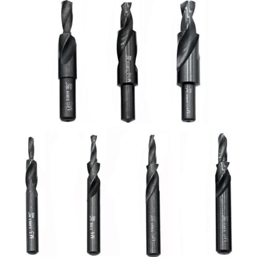 OOTDTY M3-M12 90/180 Degree HSS Twist Step Drill Bits 6542 Nitride Template Drills Countersunk Mold Drilling
