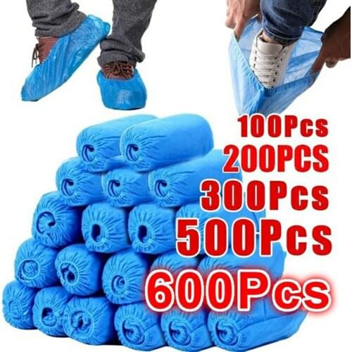 Plastic Disposable Shoes Covers with Elastic Band Breathable Dust-proof Thickened Anti-slip Anti-static Shoe Covers