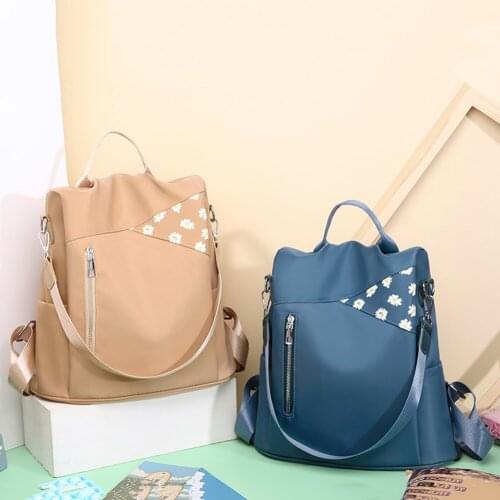 Casual Waterproof Oxford Cloth Anti-theft Backpack For Women Fashion Daisy Printing Ladies Large Capacity Handbags Knapsacks