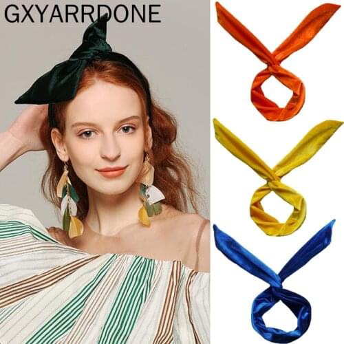 10pcs Velvet Bunny Wire Wrap Headband Hair Band Women Girls Hair Accessories Turban Bandage On Head Bandana Rabbit Ear Headband