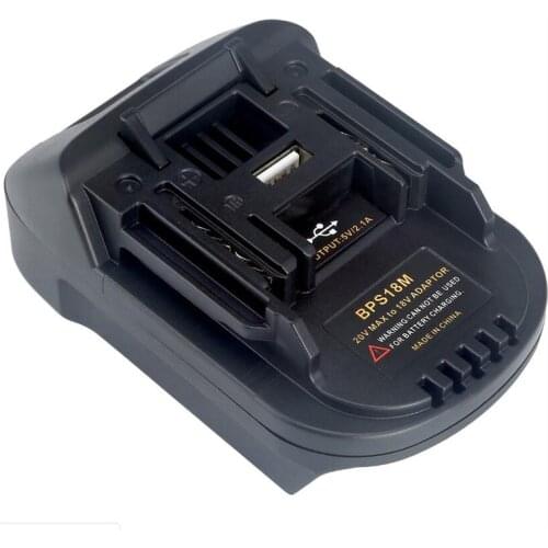 Dawupine BPS18M Battery Converter Adapter Convert Black Decker Porter-Cable Stanley Lithium to Makita 18V BL1830 USB Port