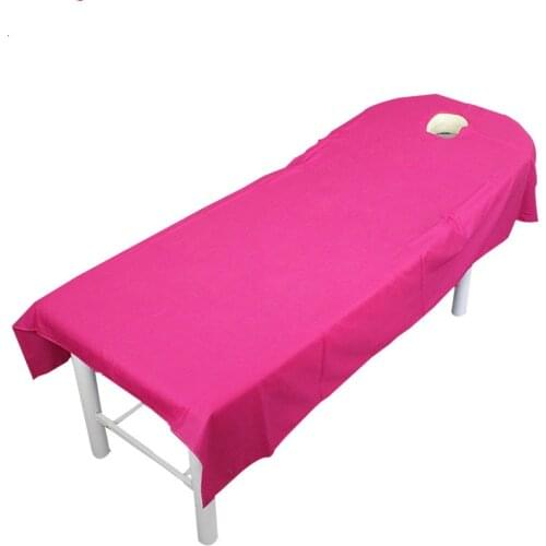Pure Cotton Professional Beauty Salon Sheets SPA Massage Treatment Bed Table Cover Sheets with Hole for Salon 9 Colors