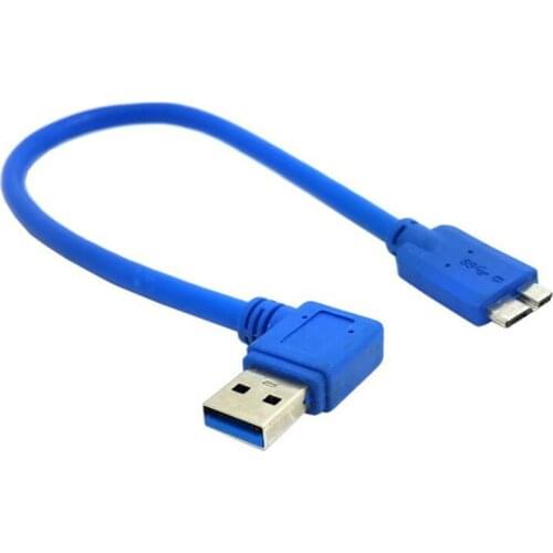 Right Angled 90 Degree USB 3.0 A male to Micro USB 10pin Cable for Macbook Laptop & Hard Disk U3-023-BL