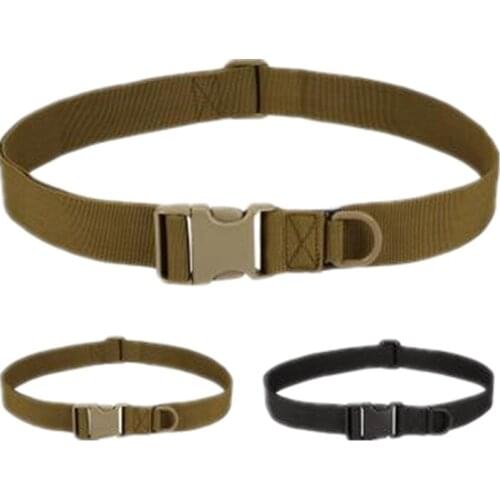 Tactical Belt men military Adjustable Simple belt Nylon outdoor equipment military fans belt 120cm black CB FG