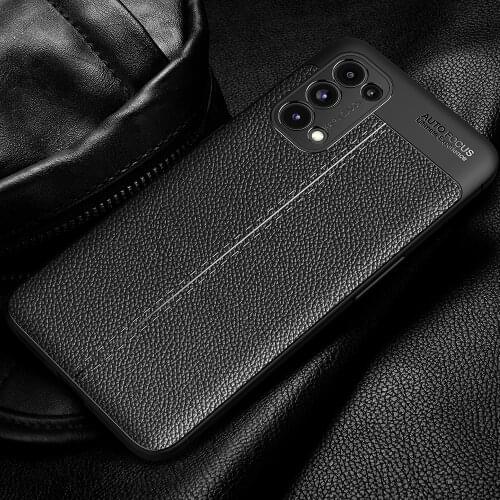 Reno5 Luxury Brand Original Shockproof Armor Cover for OPPO Reno 5 Pro 5G Case Soft Leather Carbon TPU Case for Reno 5 4G Case