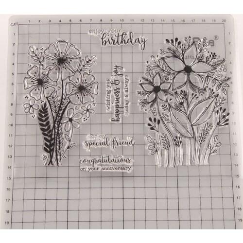 Reunion Big Bouquet Clear Stamps Scrapbook Paper Craft Transparent Clear Silicone Seal for DIY Photo Album Decorative