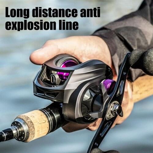 Fishing Reel Bait Casting Reel 7.2: 1 Gear Ratio 12 + 1 Shield Ball Bearing Maximum Resistance Raft Drag for Fishing Camping