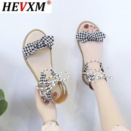 2021 Fashion Bow Womens Sandals Summer Flat-Bottomed Student sandals for women Non-slip Ladies Beach Sandals zapatos de mujer